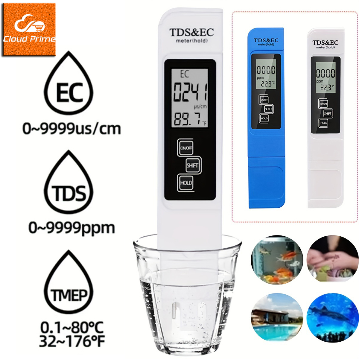 Ph Meter Digital Water Tester - 3in1 Water Quality Detection Pen Household