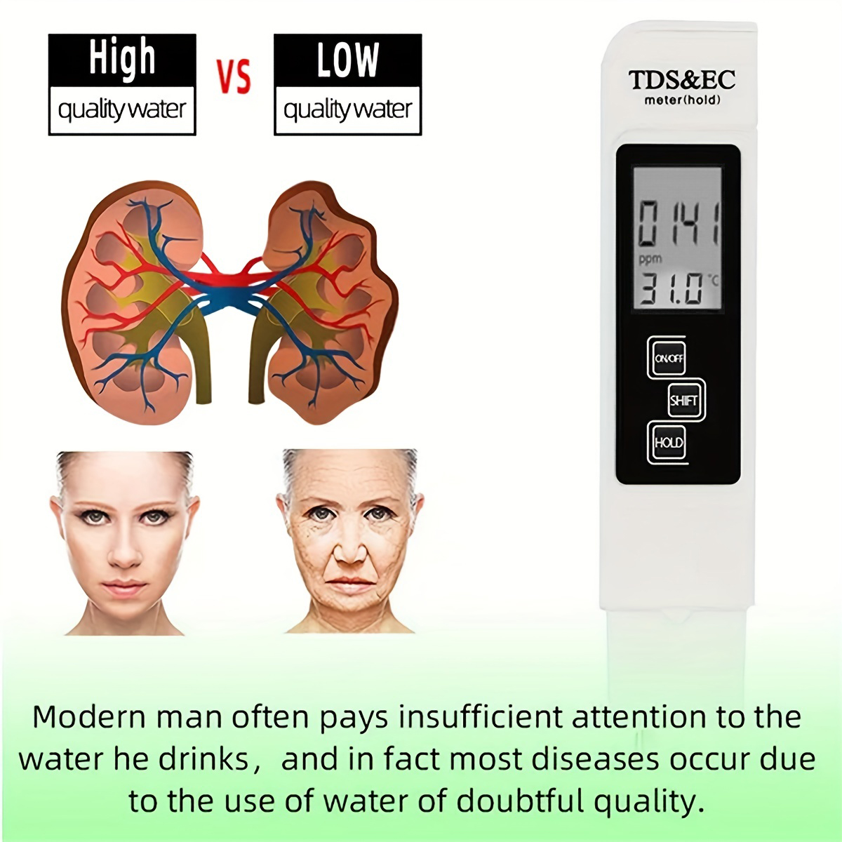 3in1 Water Quality Detection P - Ph Meter Digital Water Tester 评论和价格