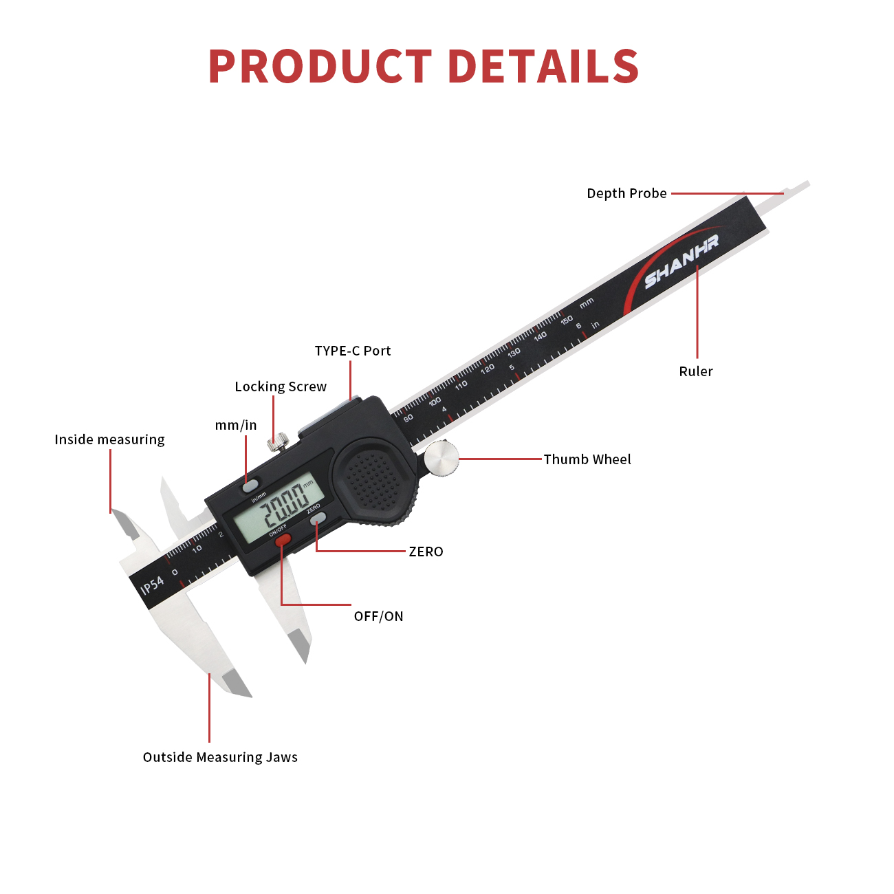 SHANHR Electronic Vernier Cali - Digital Caliper 150Mm Stainless Steel 评论和价格